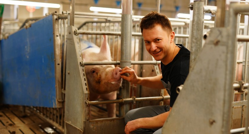 Mimo automatyzacji obiektu Maciej często zagląda do zwierząt