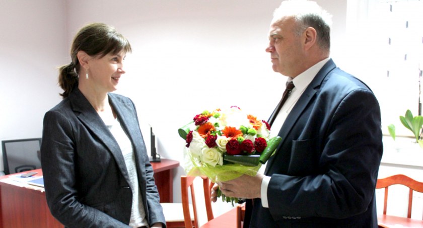 Katarzyna Cielas w towarzystwie starosty Goławskiego