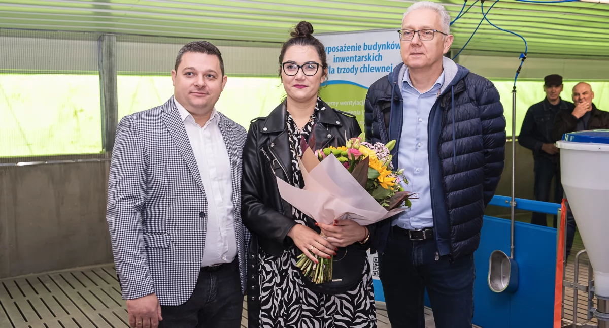 Damian i Anna Piątek z prezesem zarządu Agro Gobarto Jackiem Jagiełłowiczem