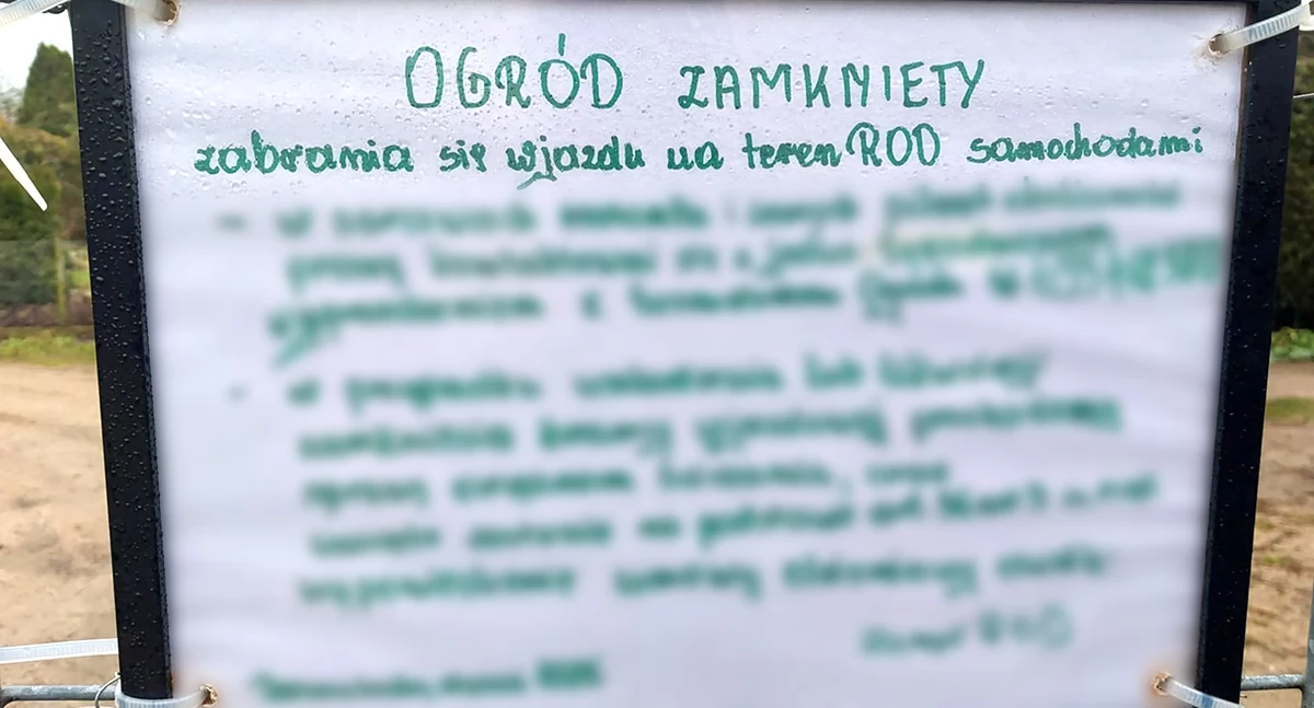 Ludzie losy pasje, Koniec wjeżdżaniem samochodami ogrody działkowe - zdjęcie, fotografia