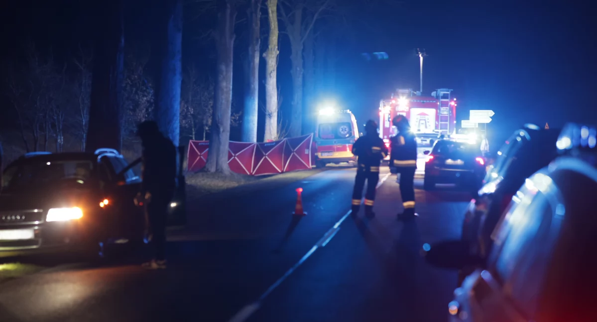 Wypadki drogowe, Śmiertelne potrącenie rowerzysty - zdjęcie, fotografia