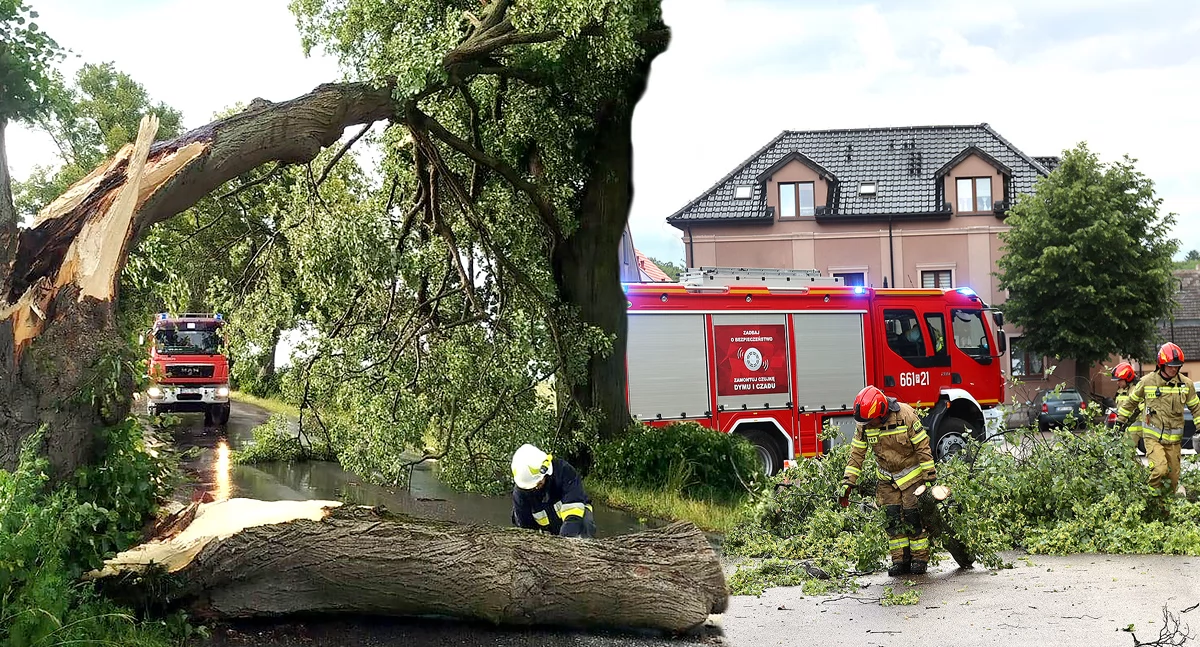 Straż pożarna, kilka minut wichura zdemolowała powiat - zdjęcie, fotografia