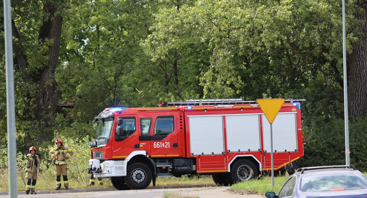 Straż pożarna, Utrudnienia ulicy Dworcem Interweniowała straż pożarna - zdjęcie, fotografia