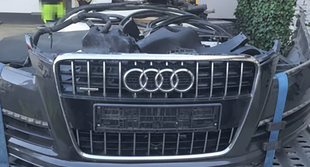 Raczej na pewno auto zostało rozebrane na części, tak jak i w tym przypadku.  Fot. KPP Wolsztyn