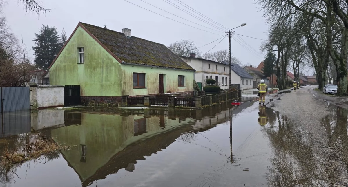 Straż pożarna, Kolejne zalane posesje - zdjęcie, fotografia