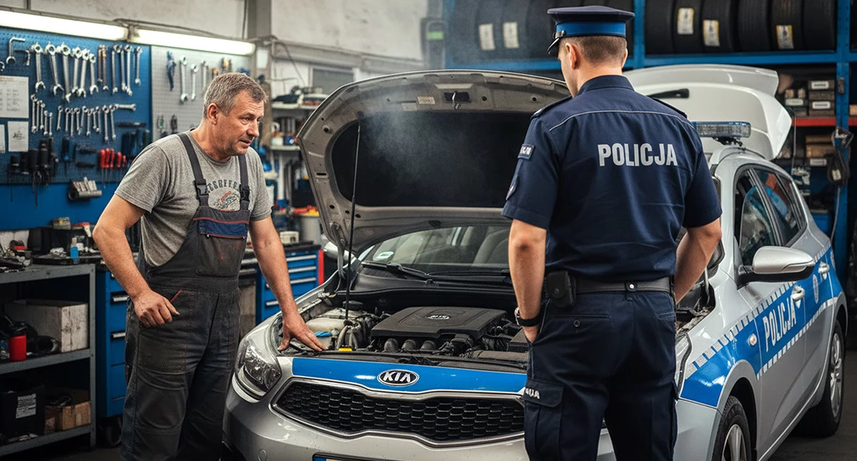 Policja - komunikaty i akcje, Radni pieniędzy radiowóz - zdjęcie, fotografia