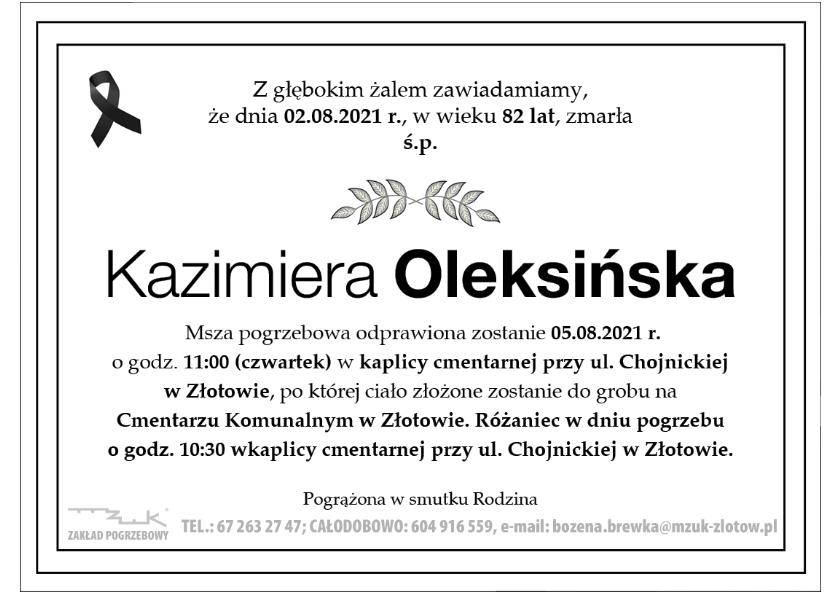 Kazimiera Oleksińska