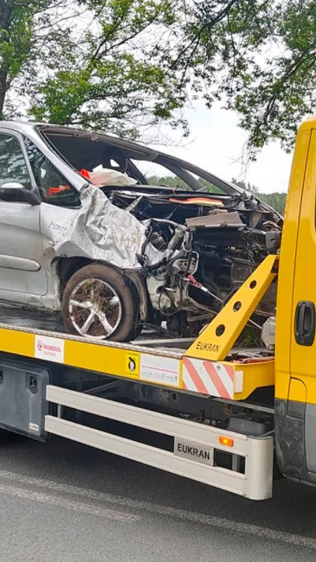 Kobieta uderzyła citroenem w drzewo