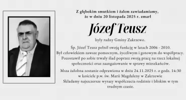 Zmarł Józef Teusz – były radny Gminy Zakrzewo